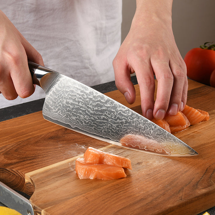 8 Inch Damascus Kitchen Chef Knife with High Fiber Micarta Handle