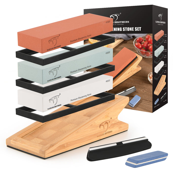 Premium 4 Side Grit 1000 3000 6000 Water Stone Knife Sharpening Stone Kit
