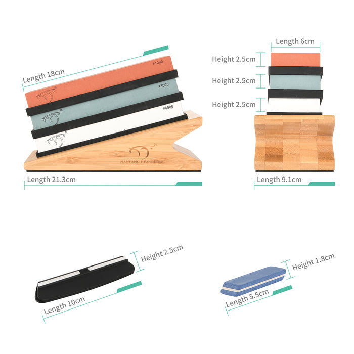 Premium 4 Side Grit 1000 3000 6000 Water Stone Knife Sharpening Stone Kit
