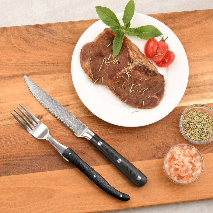 6-Pieces Damascus Kitchen Steak Knife Set with Bamboo Gift Box