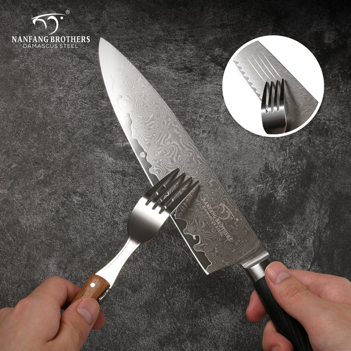 6-Pieces Damascus Kitchen Knife Set with Sharpener and Scissor